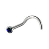 Nose Ring Jewelry G23 Titanium Round Shaped Set With Diamonds