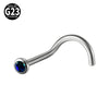 Nose Ring Jewelry G23 Titanium Round Shaped Set With Diamonds