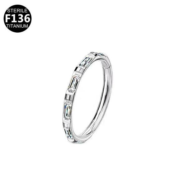 Nose Ring Jewelry Stainless Steel Heart Shape Inlaid With Diamonds