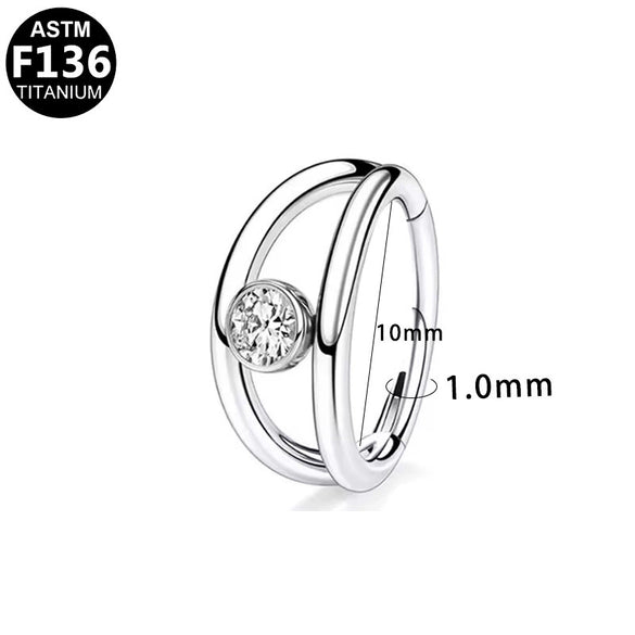 Nose Ring Jewelry Stainless Steel Heart Shape Inlaid With Diamonds