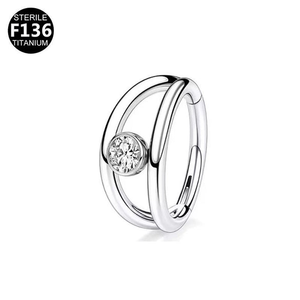 Nose Ring Jewelry Stainless Steel Heart Shape Inlaid With Diamonds