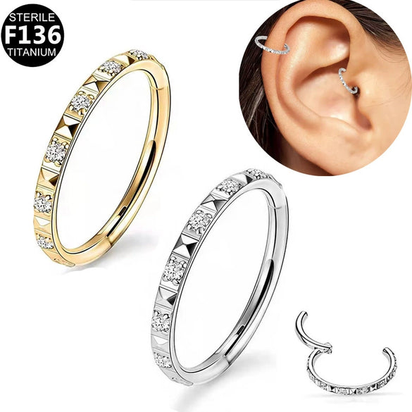 Nose Ring Jewelry Stainless Steel Heart Shape Inlaid With Diamonds