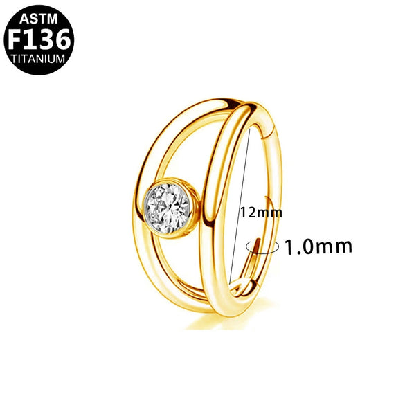 Nose Ring Jewelry Stainless Steel Heart Shape Inlaid With Diamonds