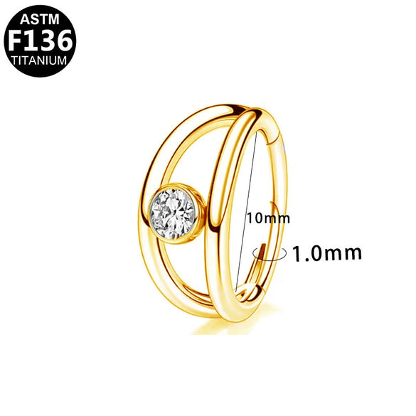 Nose Ring Jewelry Stainless Steel Heart Shape Inlaid With Diamonds