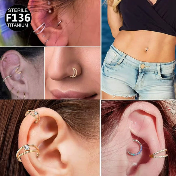 Nose Ring Jewelry Stainless Steel Heart Shape Inlaid With Diamonds