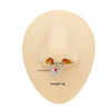 Nose Ring Jewelry Stainless Steel Heart Shape Set With Diamonds Punk Style