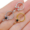 Nose Ring Jewelry Stainless Steel Heart Shape Set With Diamonds Punk Style