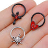 Nose Ring Jewelry Stainless Steel Heart Shape Set With Diamonds Punk Style