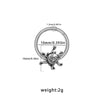 Nose Ring Jewelry Stainless Steel Heart Shape Set With Diamonds Punk Style