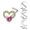 Nose Ring Piercing Jewelry Stainless Steel Heartshaped Butterfly Bow Electroplating