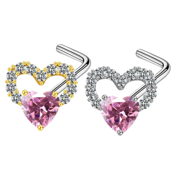 Nose Ring Piercing Jewelry Stainless Steel Heartshaped Butterfly Bow Electroplating