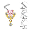 Nose Ring Piercing Jewelry Stainless Steel Heartshaped Butterfly Bow Electroplating