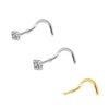 Nose Ring Titanium Alloy Stainless Steel Diamond Minimalist Shape Piercing Jewelry