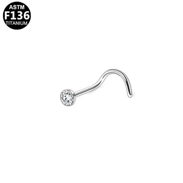 Nose Ring Titanium Alloy Stainless Steel Diamond Minimalist Shape Piercing Jewelry