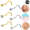 Nose Ring Titanium Alloy Stainless Steel Diamond Minimalist Shape Piercing Jewelry