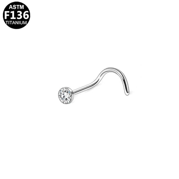 Nose Ring Titanium Alloy Stainless Steel Diamond Minimalist Shape Piercing Jewelry