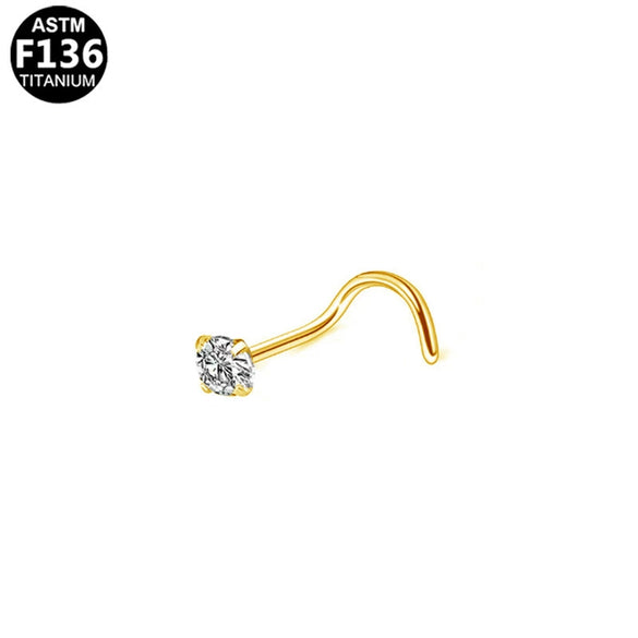 Nose Ring Titanium Alloy Stainless Steel Diamond Minimalist Shape Piercing Jewelry