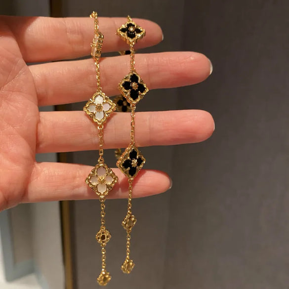 Novelty Four Leaf Clover Copper Plating 18k Gold Plated Bracelets