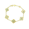 Novelty Four Leaf Clover Copper Plating 18k Gold Plated Bracelets