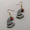 Novelty Resin Halloween Earrings With Pumpkin Skull Ghost And Cat Designs Exaggerated Costume Jewelry Accessories