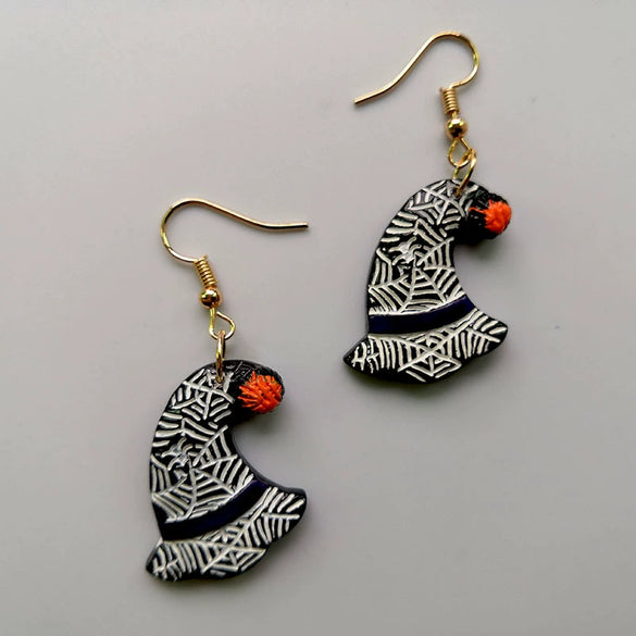 Novelty Resin Halloween Earrings With Pumpkin Skull Ghost And Cat Designs Exaggerated Costume Jewelry Accessories
