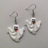 Novelty Resin Halloween Earrings With Pumpkin Skull Ghost And Cat Designs Exaggerated Costume Jewelry Accessories