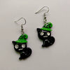 Novelty Resin Halloween Earrings With Pumpkin Skull Ghost And Cat Designs Exaggerated Costume Jewelry Accessories