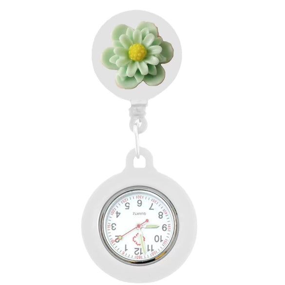 Nurse Watch Alloy Case Silicone Strap Stainless Steel Clasp Round Dial Small Fresh Style