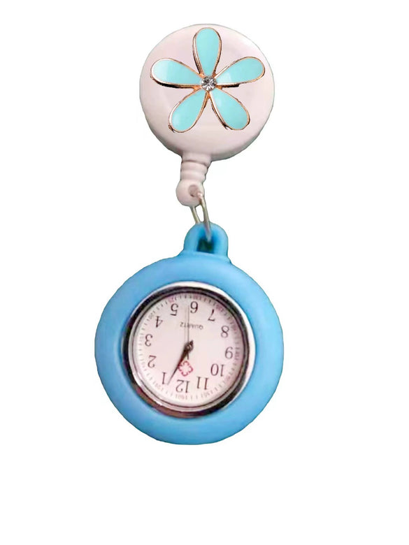 Nurse Watch Alloy Case Silicone Strap Stainless Steel Clasp Round Dial Small Fresh Style