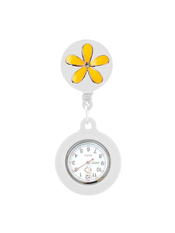 Nurse Watch Alloy Case Silicone Strap Stainless Steel Clasp Round Dial Small Fresh Style