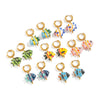 Ocean Colored Ceramic Small Fish Lucky Koi Earrings With Enamel Oil Painting And Electroplating Design