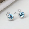 Ocean Heart S925 Sterling Silver Earrings With Austrian Crystal Geometric Retro Fashion Earrings For Women