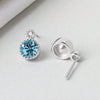 Ocean Heart S925 Sterling Silver Earrings With Austrian Crystal Geometric Retro Fashion Earrings For Women