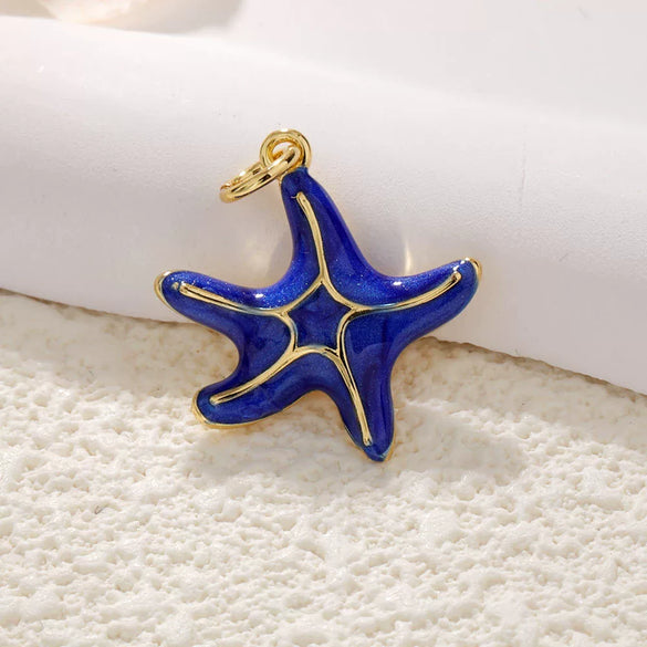 Ocean Shell Starfish Conch Copper Gold Plated Jewelry Accessories Pendant Bracelet Necklace Earrings