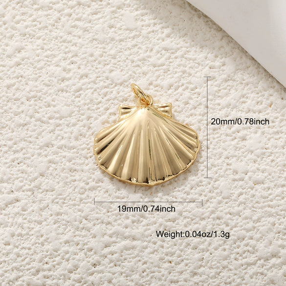 Ocean Shell Starfish Conch Copper Gold Plated Jewelry Accessories Pendant Bracelet Necklace Earrings