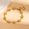 Ocean Style Stainless Steel Fake Starfish And Shell Convergence Bracelet With Electroplating For Women