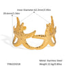 Ocean Style Starfish Open Bracelet Stainless Steel Jewelry Pvd Furnace Vacuum Real Gold Plated