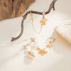 Ocean Style Starfish Scallop Shell Turtle Imitation Pearl Ear Clip Set And Chain Tassel Earrings With Geometric Pattern And Electroplating