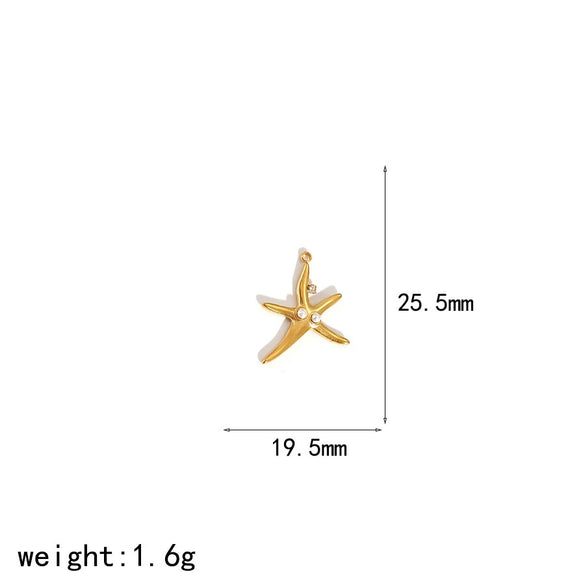 Ocean Style Starfish Shell Stainless Steel Jewelry Accessories Pendant Necklace Bracelet Electroplated
