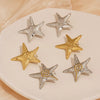 Ocean Style Starfish Stainless Steel Earrings For Women With Electroplating Animal Pattern And Casual Style