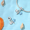 Ocean Wind Seahorse Whale Pendant Beads Diy Silver Plated Bracelet With Dripping Oil Treatment