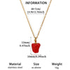 Oil Drip Fruit And Leaf Pendant Necklace In Stainless Steel With Cherry Strawberry And Chili Motifs Oshaped Chain Unisex Jewelry