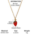 Oil Drip Fruit And Leaf Pendant Necklace In Stainless Steel With Cherry Strawberry And Chili Motifs Oshaped Chain Unisex Jewelry