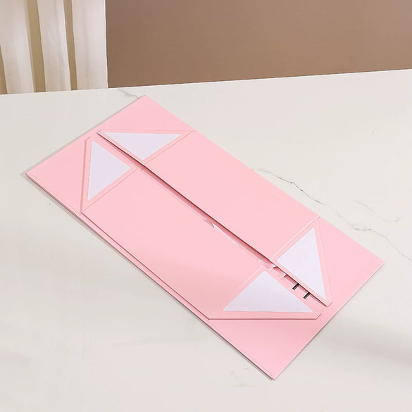 One Piece Folding White Cardboard Gift Box With Flip Top And Ribbon Closure For Valentine's Day Packaging Wholesale