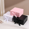 One Piece Folding White Cardboard Gift Box With Flip Top And Ribbon Closure For Valentine's Day Packaging Wholesale