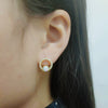 Opal Earrings Copper Geometric Style Electroplating For Women