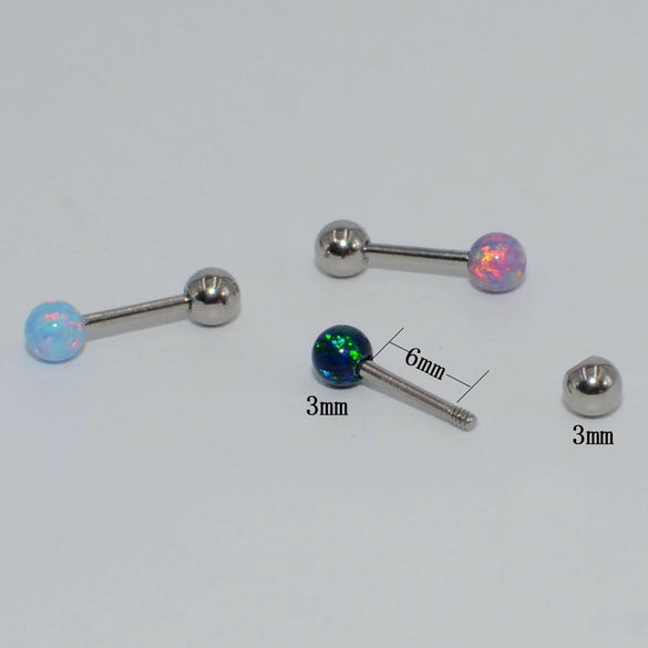 Opal Earrings Stainless Steel Geometric Style Electroplating