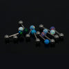 Opal Earrings Stainless Steel Geometric Style Electroplating