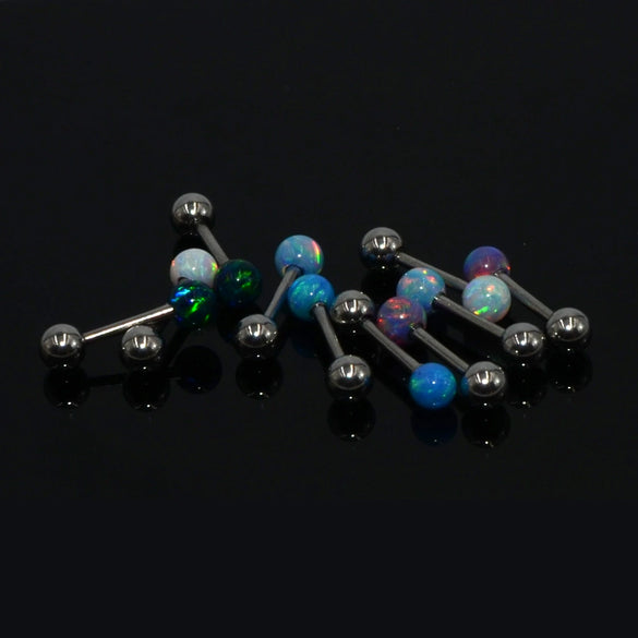 Opal Earrings Stainless Steel Geometric Style Electroplating