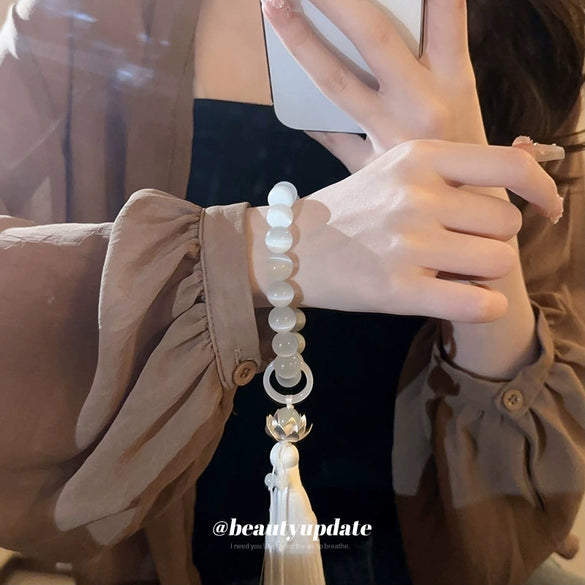 Opal Flower Tassel Bracelet Electroplated Women's Retro High Grade